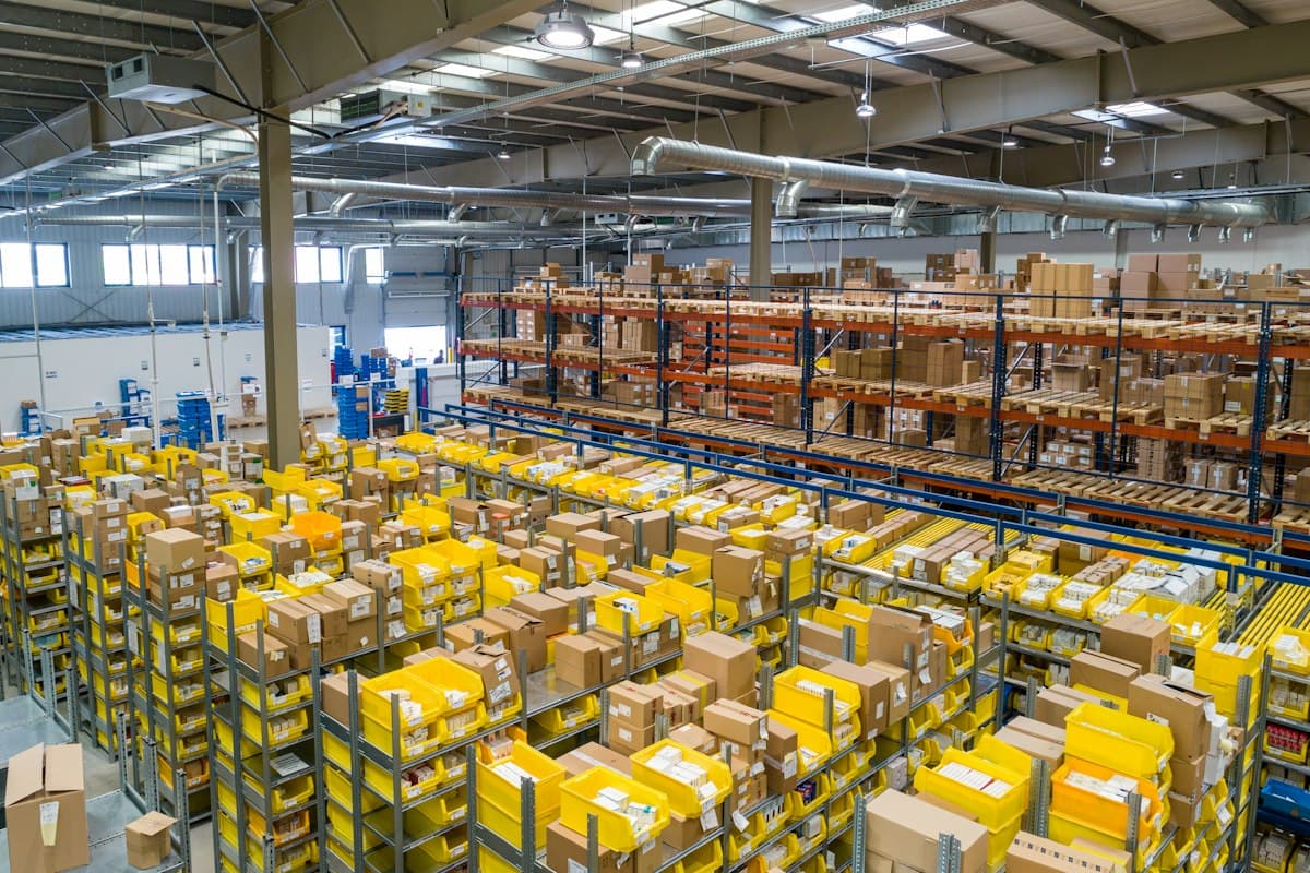 Logistics warehouse with fleet tracking operations
